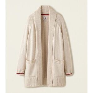 Roots Cabin Collection Open Front Cream Cardigan Sweater, size Medium